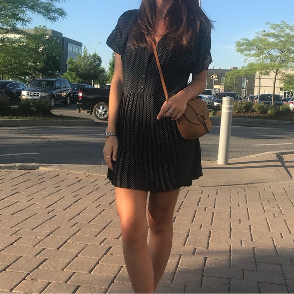 Polka dot pleated dress - Picture 2 of 4